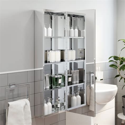 flecha stainless steel tall corner mirrored bathroom cabinet|tall mirrored toilet cabinet.